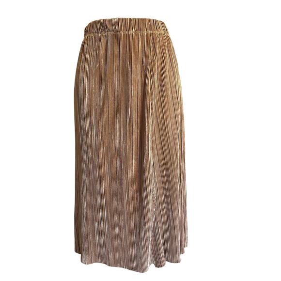 NY Invasion Dresses & Skirts - Gold Pleated Midi Skirt